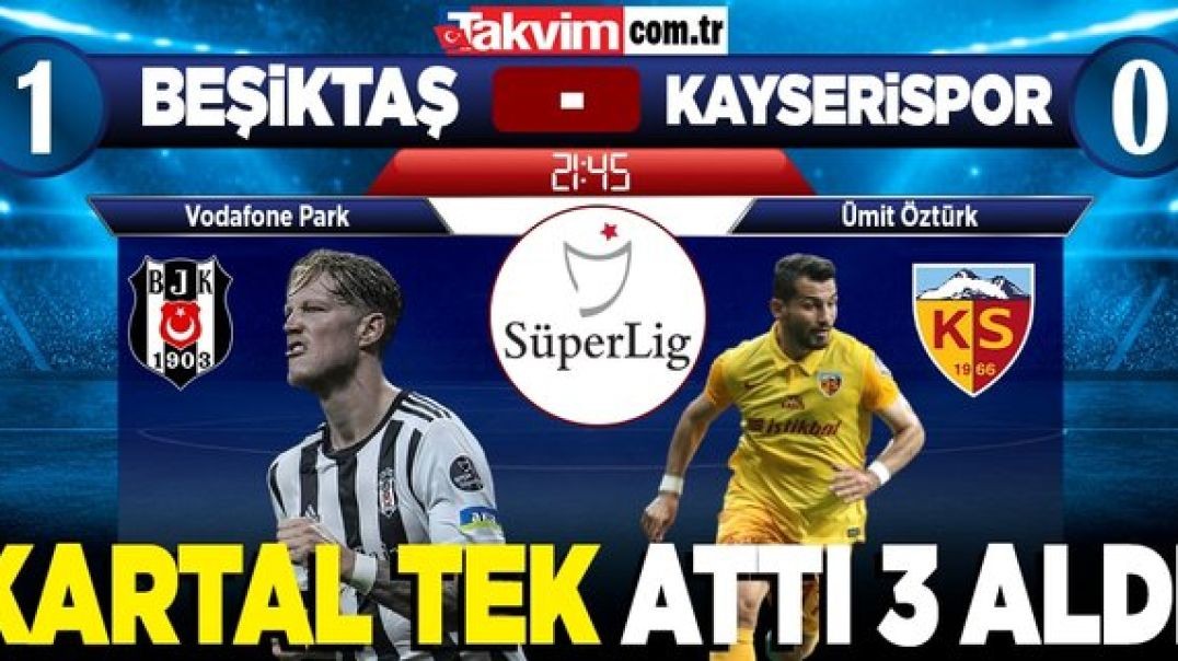 Beşiktaş 1 - 0 Yukatel Kayserispor Maç Özeti 1. Hafta 06.08.2022